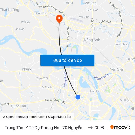 Trung Tâm Y Tế Dự Phòng Hn - 70 Nguyễn Chí Thanh to Chi Đông map