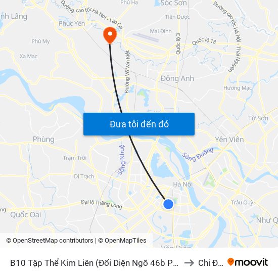 B10 Tập Thể Kim Liên (Đối Diện Ngõ 46b Phạm Ngọc Thạch) to Chi Đông map