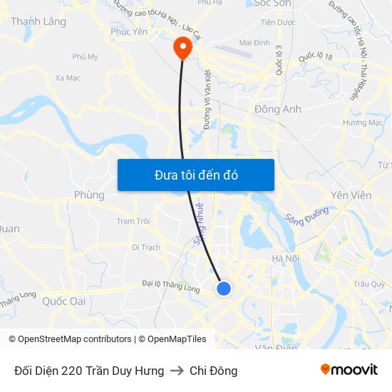 Đối Diện 220 Trần Duy Hưng to Chi Đông map