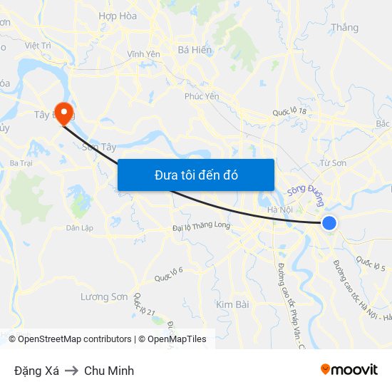 Đặng Xá to Chu Minh map