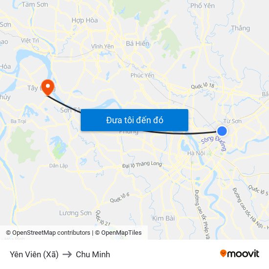 Yên Viên (Xã) to Chu Minh map