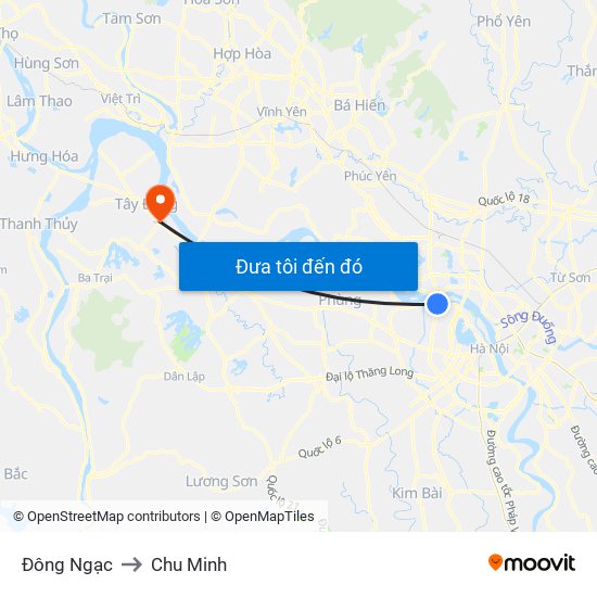 Đông Ngạc to Chu Minh map