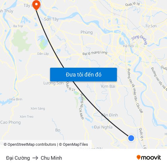 Đại Cường to Chu Minh map