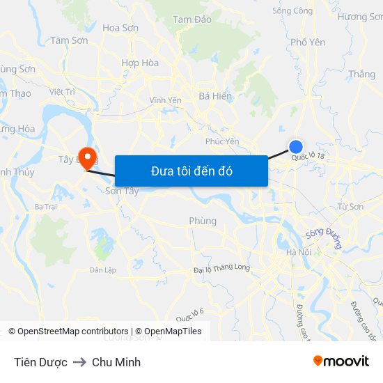 Tiên Dược to Chu Minh map