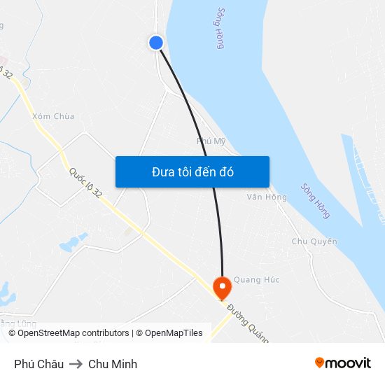 Phú Châu to Chu Minh map