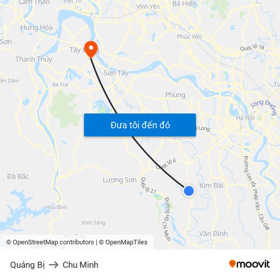 Quảng Bị to Chu Minh map