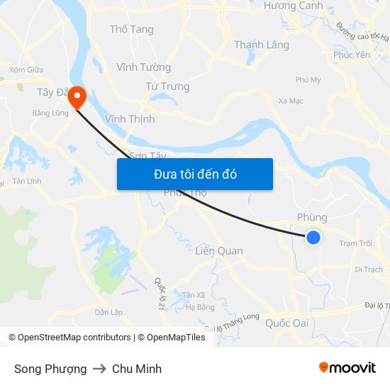 Song Phượng to Chu Minh map
