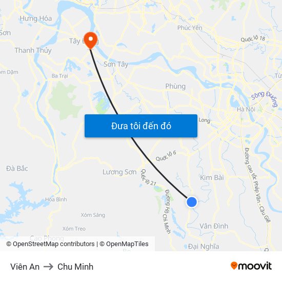 Viên An to Chu Minh map