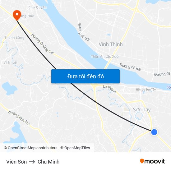 Viên Sơn to Chu Minh map