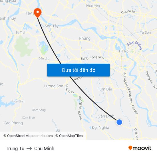 Trung Tú to Chu Minh map