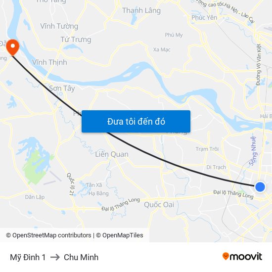 Mỹ Đình 1 to Chu Minh map