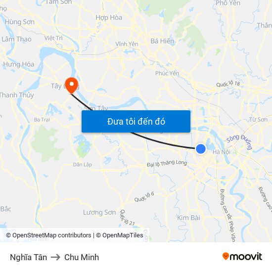 Nghĩa Tân to Chu Minh map