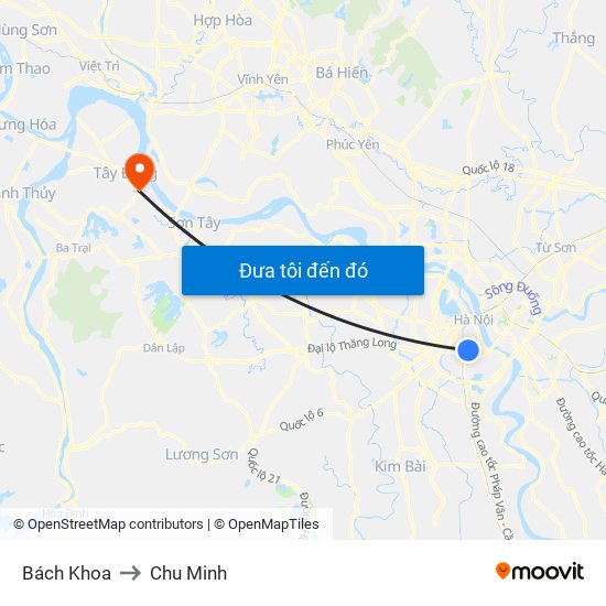 Bách Khoa to Chu Minh map