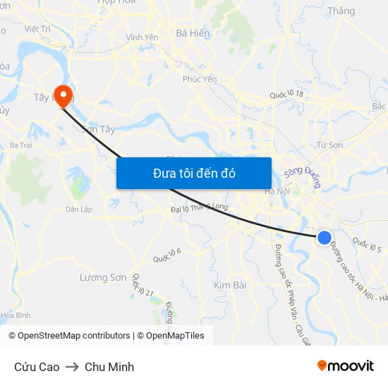 Cửu Cao to Chu Minh map
