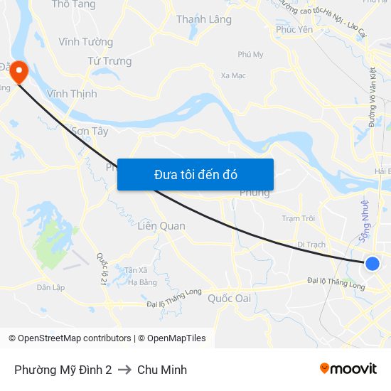 Phường Mỹ Đình 2 to Chu Minh map