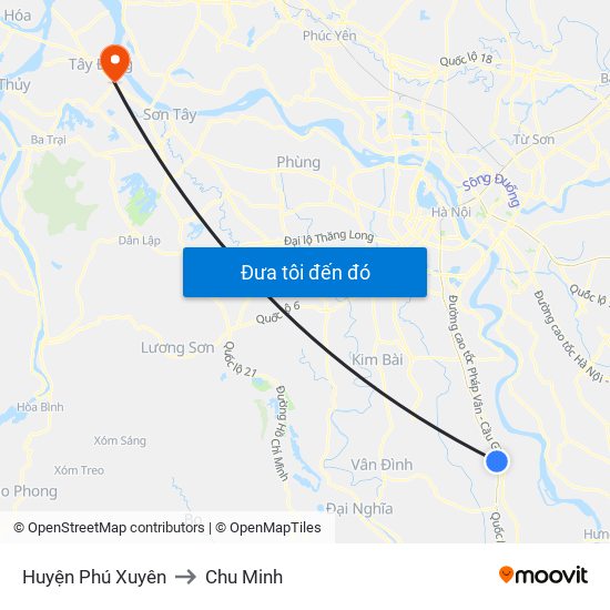 Huyện Phú Xuyên to Chu Minh map