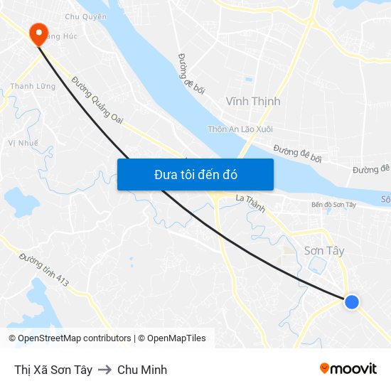 Thị Xã Sơn Tây to Chu Minh map