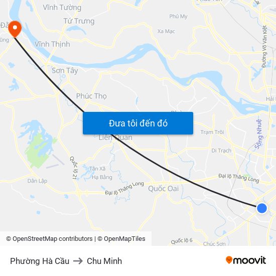 Phường Hà Cầu to Chu Minh map