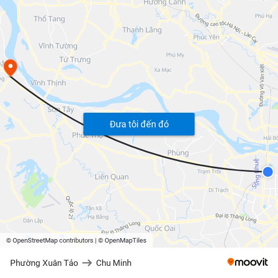 Phường Xuân Tảo to Chu Minh map