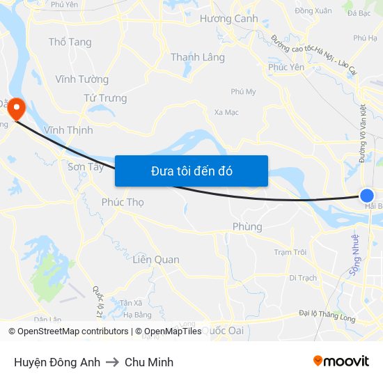 Huyện Đông Anh to Chu Minh map