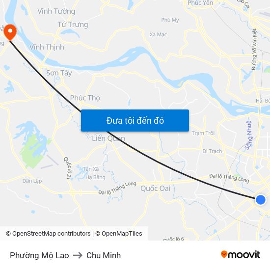 Phường Mộ Lao to Chu Minh map