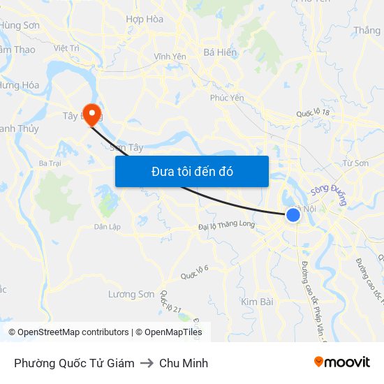 Phường Quốc Tử Giám to Chu Minh map