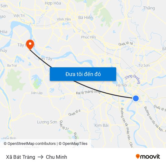 Xã Bát Tràng to Chu Minh map