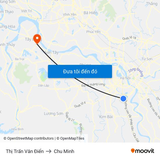 Thị Trấn Văn Điển to Chu Minh map