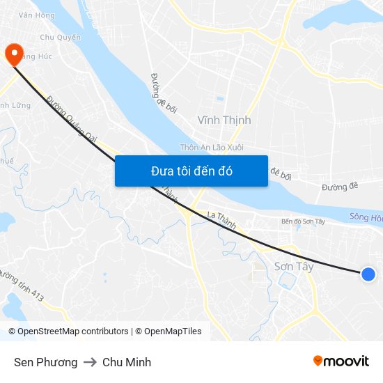 Sen Phương to Chu Minh map