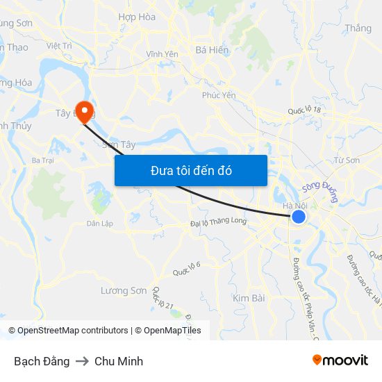 Bạch Đằng to Chu Minh map