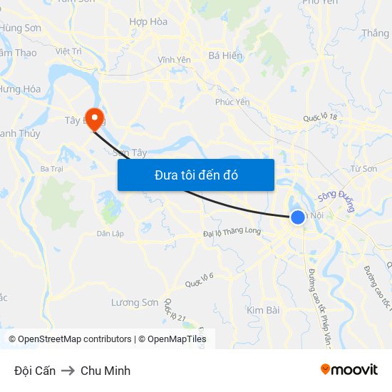 Đội Cấn to Chu Minh map