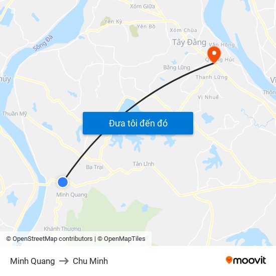 Minh Quang to Chu Minh map