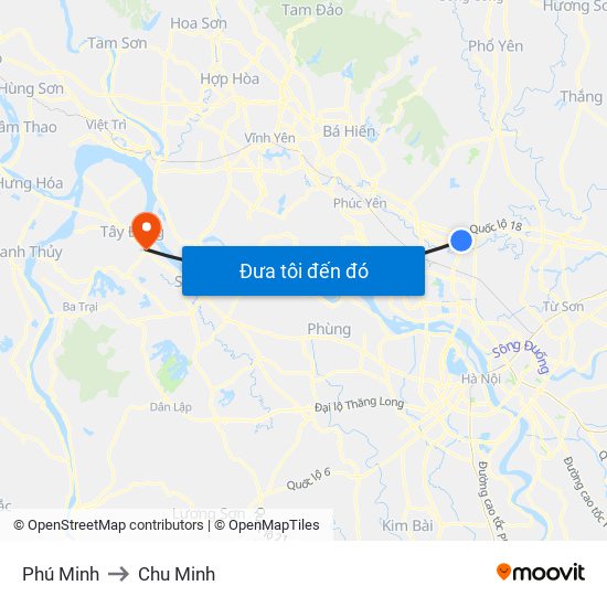 Phú Minh to Chu Minh map