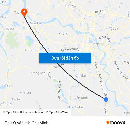 Phú Xuyên to Chu Minh map