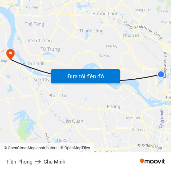 Tiền Phong to Chu Minh map