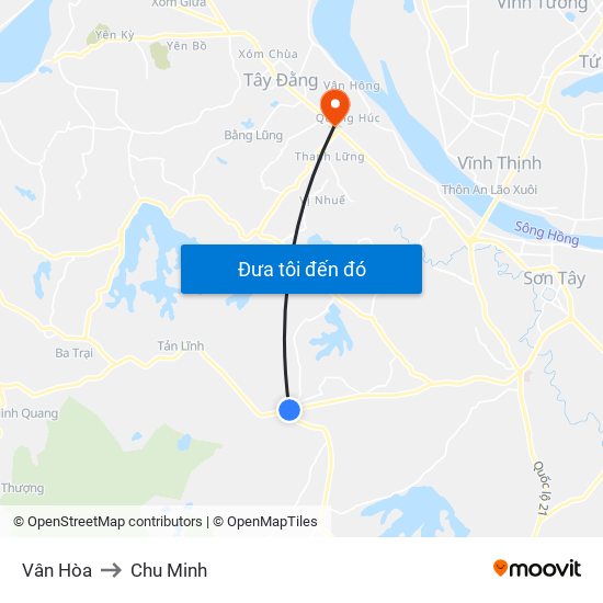 Vân Hòa to Chu Minh map