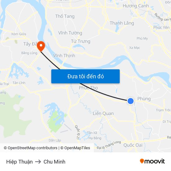 Hiệp Thuận to Chu Minh map