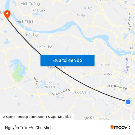 Nguyễn Trãi to Chu Minh map