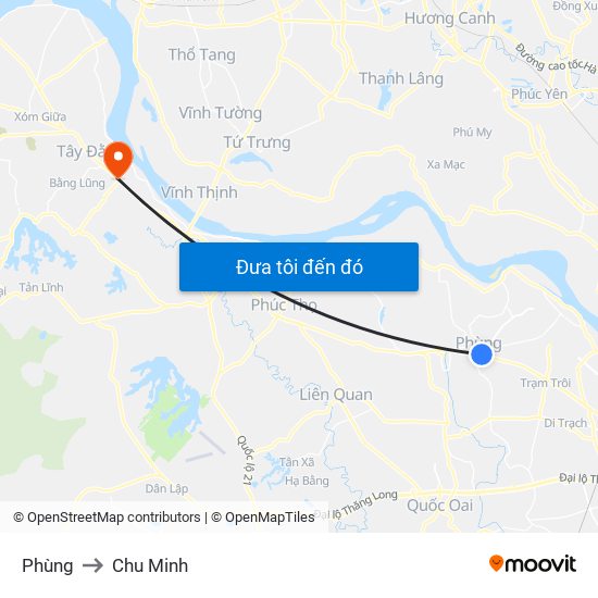 Phùng to Chu Minh map