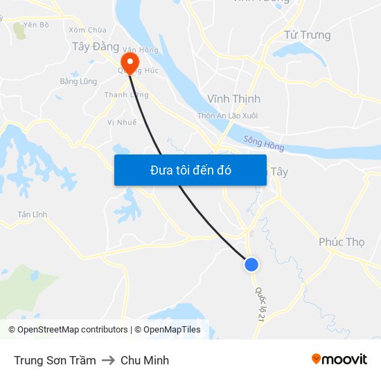 Trung Sơn Trầm to Chu Minh map