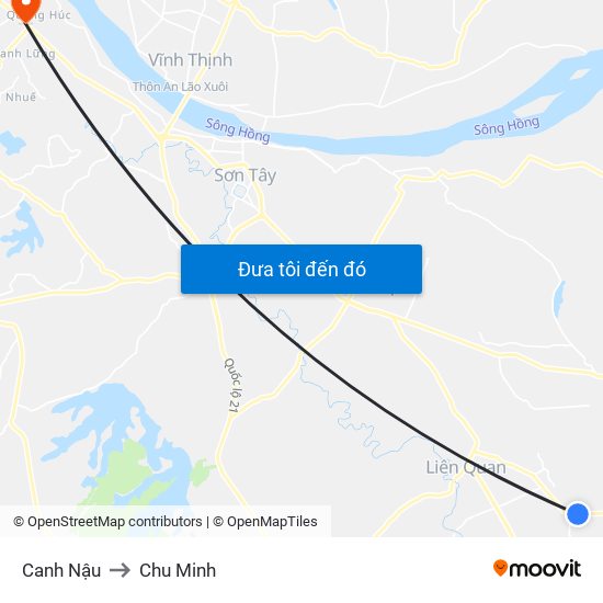 Canh Nậu to Chu Minh map