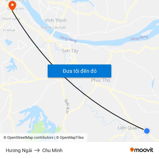 Hương Ngải to Chu Minh map