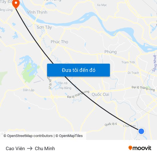 Cao Viên to Chu Minh map
