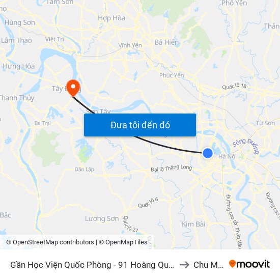 Gần Học Viện Quốc Phòng - 91 Hoàng Quốc Việt to Chu Minh map
