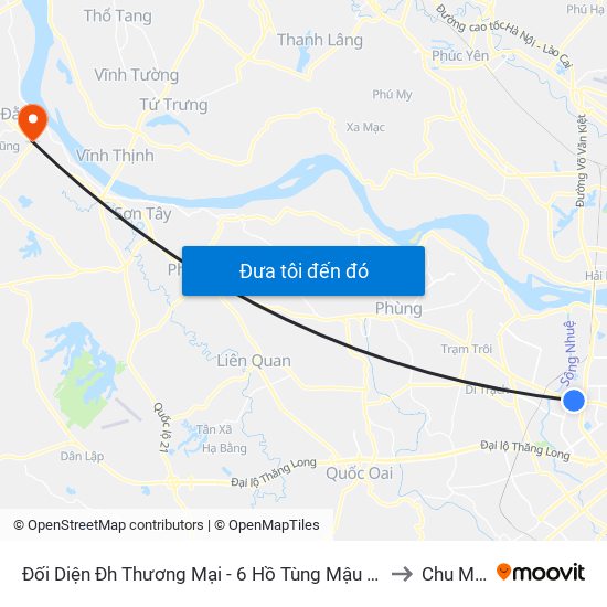 Đối Diện Đh Thương Mại - 6 Hồ Tùng Mậu (Cột Sau) to Chu Minh map