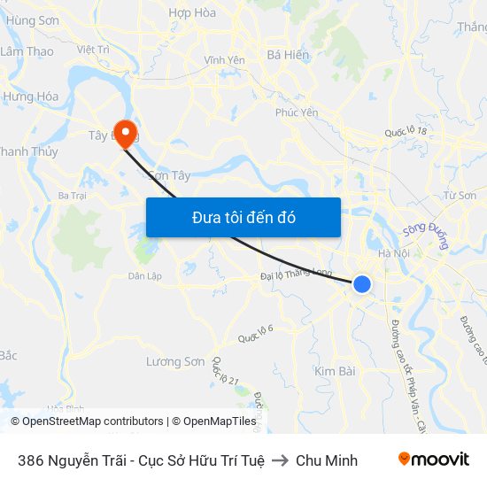 386 Nguyễn Trãi - Cục Sở Hữu Trí Tuệ to Chu Minh map