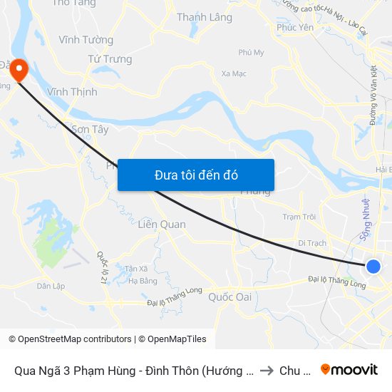 Qua Ngã 3 Phạm Hùng - Đình Thôn (Hướng Đi Phạm Văn Đồng) to Chu Minh map