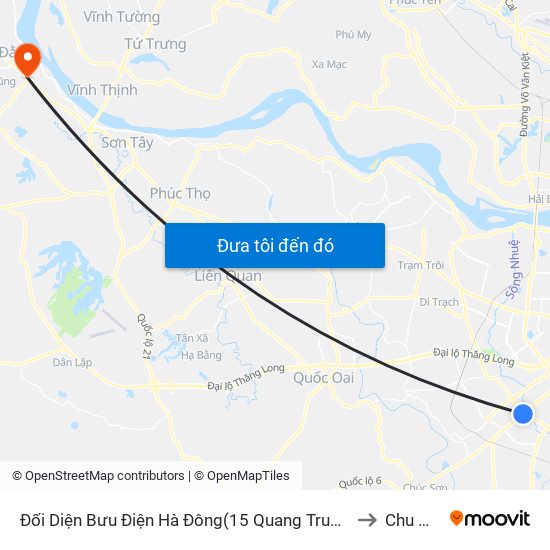 Đối Diện Bưu Điện Hà Đông(15 Quang Trung Hà Đông) to Chu Minh map