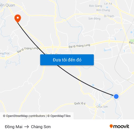 Đồng Mai to Chàng Sơn map