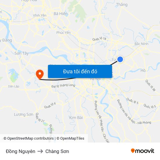 Đồng Nguyên to Chàng Sơn map